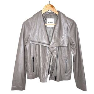 BB Dakota Leather Moto Jacket Taupe XS